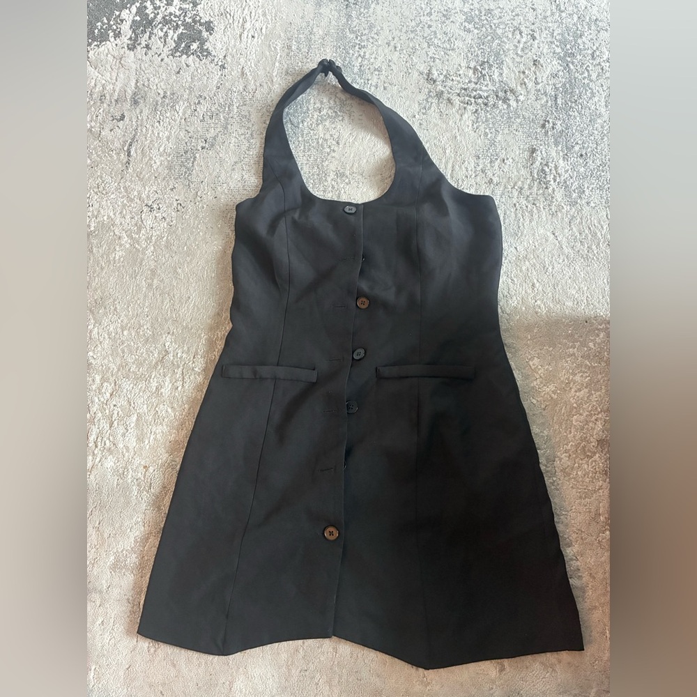 Elegant Black Halter Dress